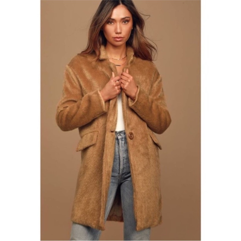 Ellison New Faux Fur Tan Coat